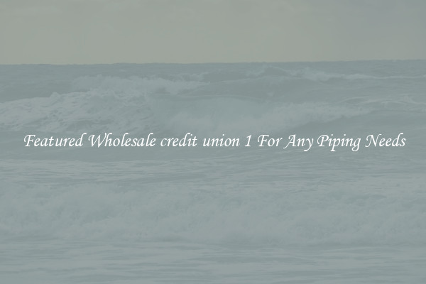 Featured Wholesale credit union 1 For Any Piping Needs