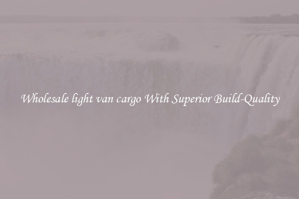 Wholesale light van cargo With Superior Build-Quality
