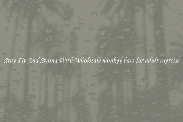 Stay Fit And Strong With Wholesale monkey bars for adult exercise