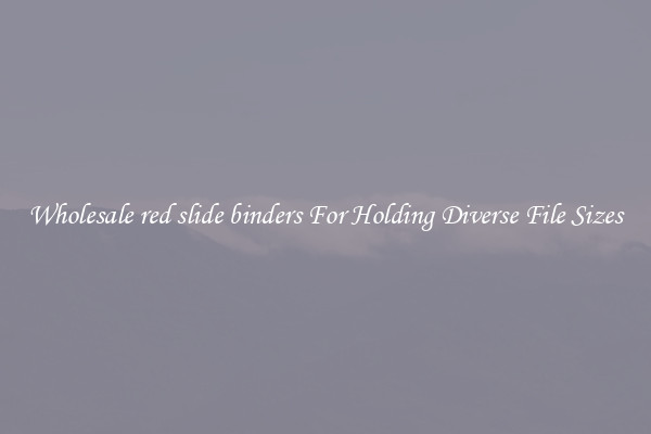 Wholesale red slide binders For Holding Diverse File Sizes
