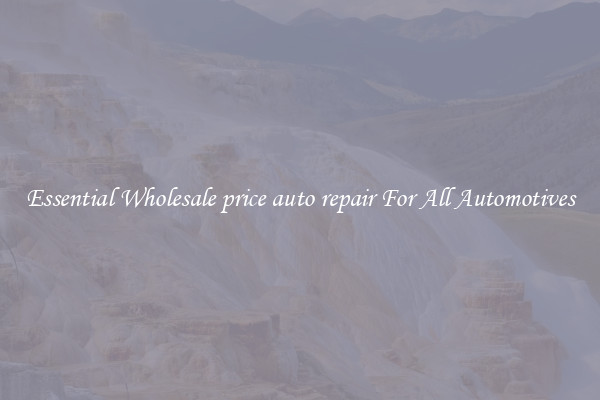 Essential Wholesale price auto repair For All Automotives