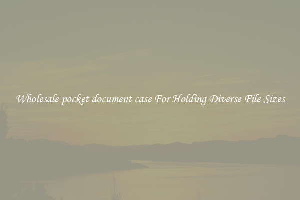 Wholesale pocket document case For Holding Diverse File Sizes
