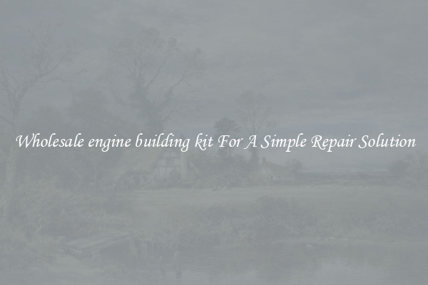 Wholesale engine building kit For A Simple Repair Solution