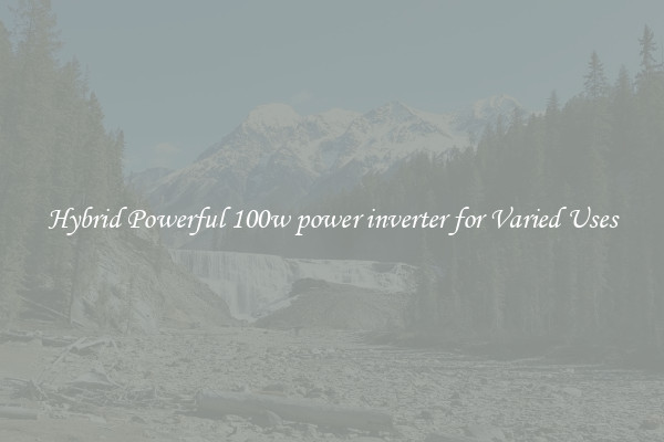 Hybrid Powerful 100w power inverter for Varied Uses