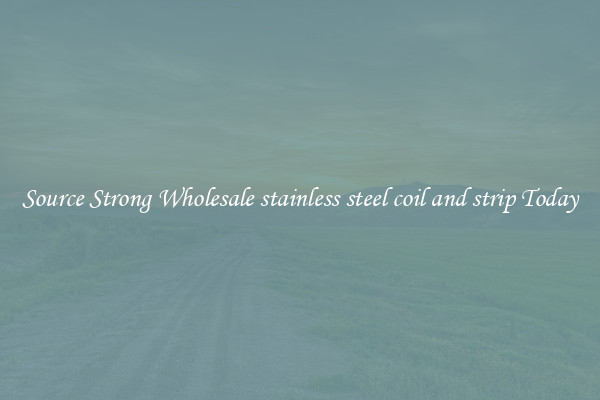 Source Strong Wholesale stainless steel coil and strip Today